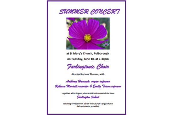 Summer Farlington Choir Concert Poster